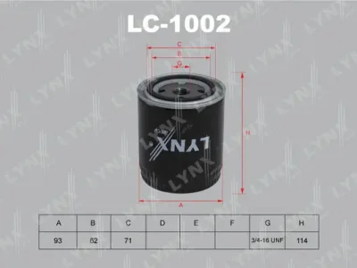 LC-1002 LYNXAUTO Масляный фильтр