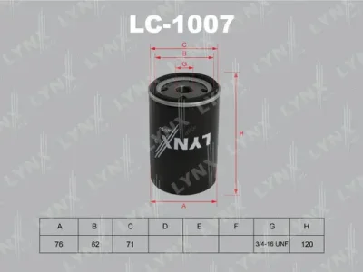 LC-1007 LYNXAUTO Масляный фильтр