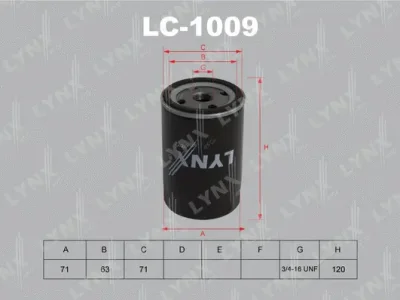 Масляный фильтр LYNXAUTO LC-1009