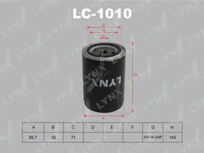LC-1010 LYNXAUTO Масляный фильтр