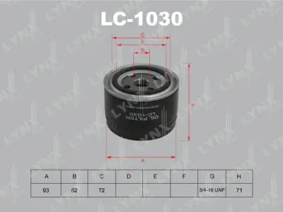 LC-1030 LYNXAUTO Масляный фильтр