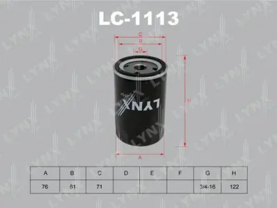 LC-1113 LYNXAUTO Масляный фильтр