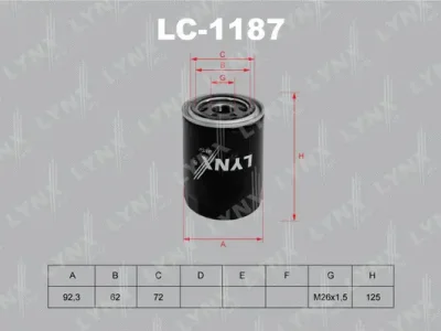 LC-1187 LYNXAUTO Масляный фильтр