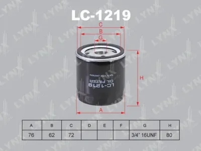 LC-1219 LYNXAUTO Масляный фильтр