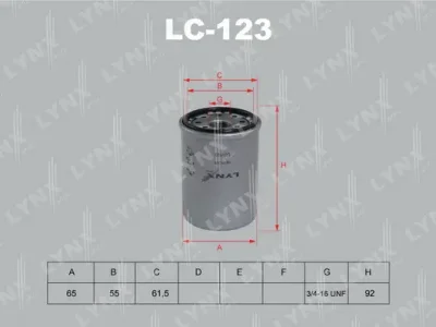 LC-123 LYNXAUTO Масляный фильтр