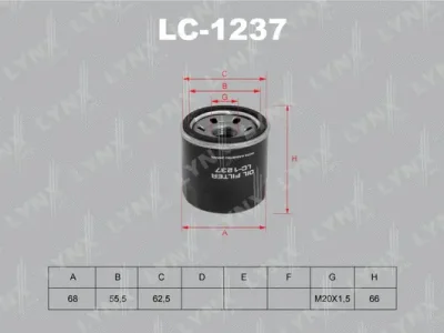 LC-1237 LYNXAUTO Масляный фильтр