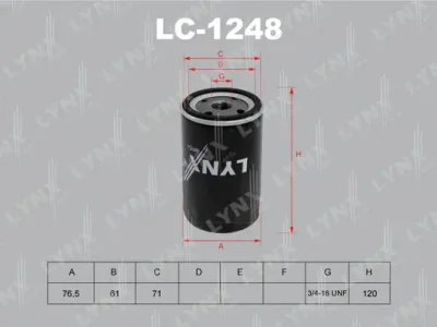 LC-1248 LYNXAUTO Масляный фильтр