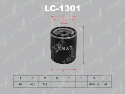 LC-1301 LYNXAUTO Масляный фильтр