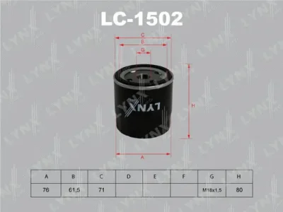 Масляный фильтр LYNXAUTO LC-1502
