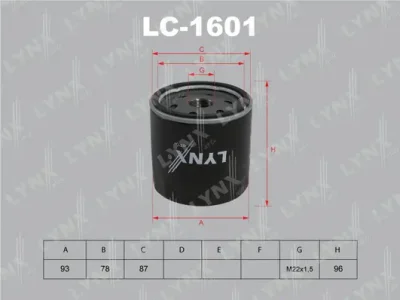 LC-1601 LYNXAUTO Масляный фильтр