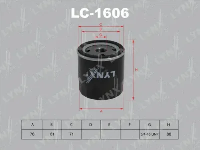LC-1606 LYNXAUTO Масляный фильтр
