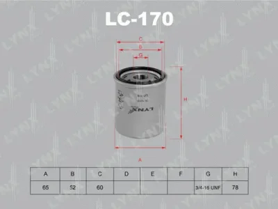 LC-170 LYNXAUTO Масляный фильтр