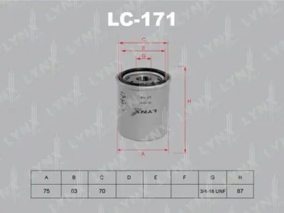 Масляный фильтр LYNXAUTO LC-171