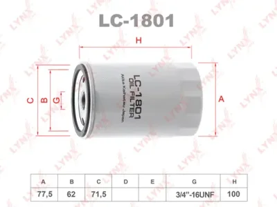 Масляный фильтр LYNXAUTO LC-1801