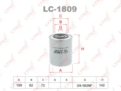 LC-1809 LYNXAUTO Масляный фильтр