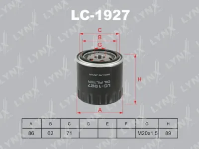 LC-1927 LYNXAUTO Масляный фильтр