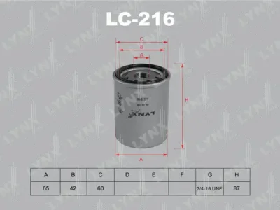 LC-216 LYNXAUTO Масляный фильтр