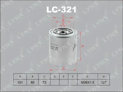 LC-321 LYNXAUTO Масляный фильтр