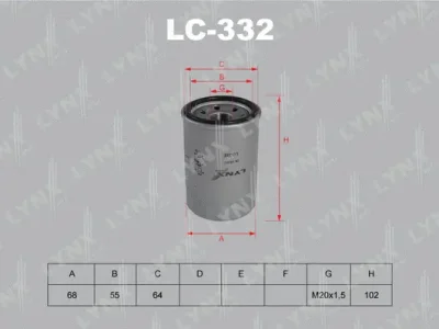 LC-332 LYNXAUTO Масляный фильтр
