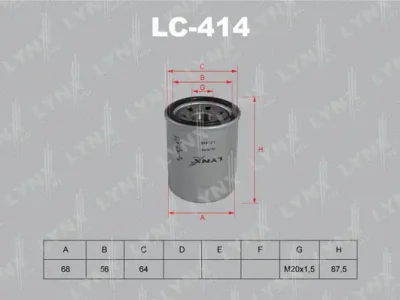 LC-414 LYNXAUTO Масляный фильтр