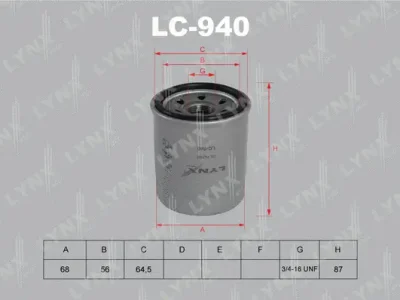 LC-940 LYNXAUTO Масляный фильтр