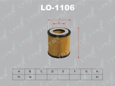 LO-1106 LYNXAUTO Масляный фильтр