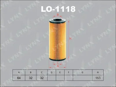 LO-1118 LYNXAUTO Масляный фильтр
