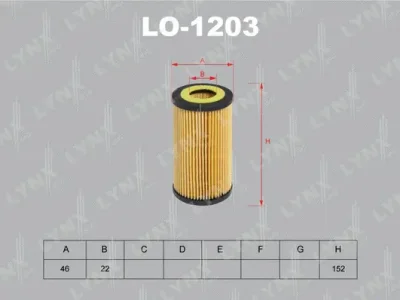 LO-1203 LYNXAUTO Масляный фильтр
