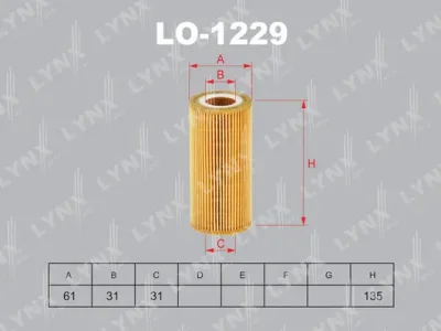 LO-1229 LYNXAUTO Масляный фильтр