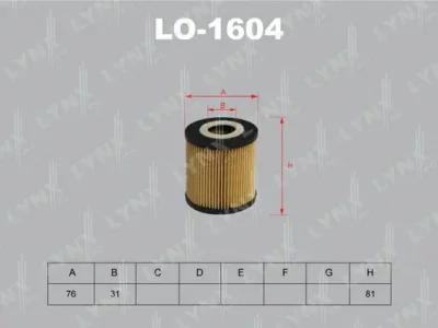 LO-1604 LYNXAUTO Масляный фильтр