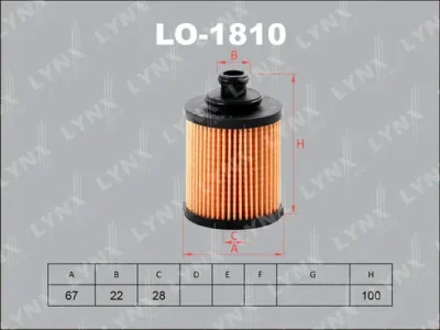 LO-1810 LYNXAUTO Масляный фильтр