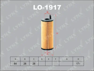 LO-1917 LYNXAUTO Масляный фильтр