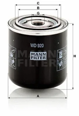 Фильтр, система рабочей гидравлики MANN WD 920