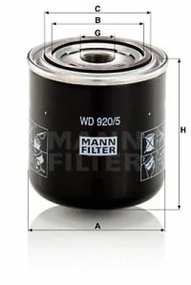 Фильтр, система рабочей гидравлики MANN WD 920/5