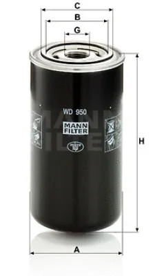 Фильтр, система рабочей гидравлики MANN WD 950