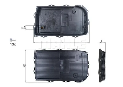 Масляный поддон, автоматическая коробка передач KNECHT/MAHLE HX 184 KIT