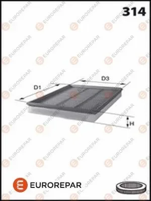 Воздушный фильтр EUROREPAR E147327