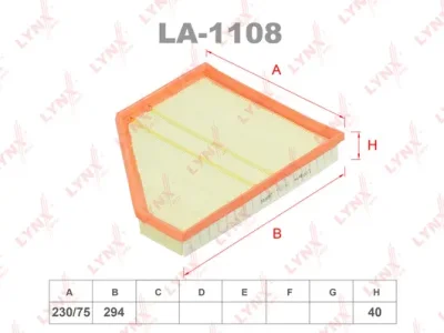 LA-1108 LYNXAUTO Воздушный фильтр