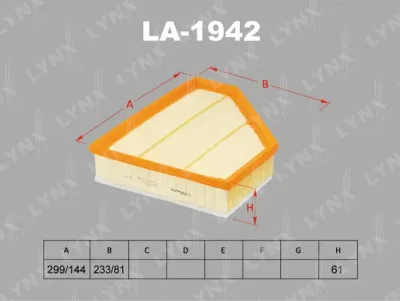 LA-1942 LYNXAUTO Воздушный фильтр