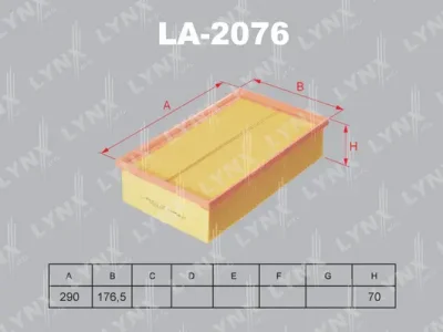 LA-2076 LYNXAUTO Воздушный фильтр