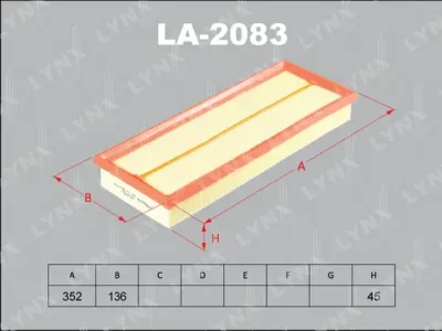 LA-2083 LYNXAUTO Воздушный фильтр