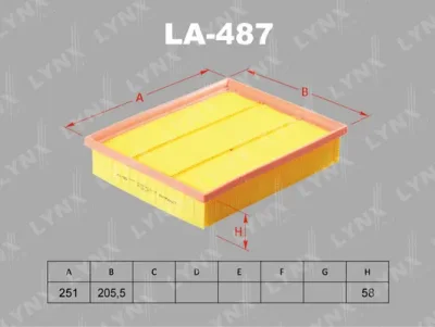 LA-487 LYNXAUTO Воздушный фильтр