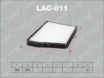 LAC-011 LYNXAUTO Фильтр, воздух во внутренном пространстве