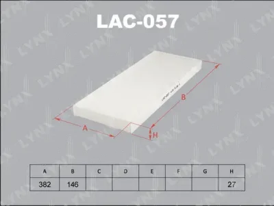 LAC-057 LYNXAUTO Фильтр, воздух во внутренном пространстве
