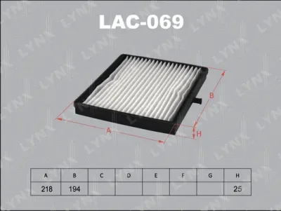 LAC-069 LYNXAUTO Фильтр, воздух во внутренном пространстве