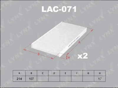 LAC-071 LYNXAUTO Фильтр, воздух во внутренном пространстве