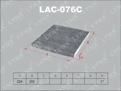 LAC-076C LYNXAUTO Фильтр, воздух во внутренном пространстве
