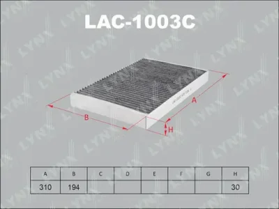 LAC-1003C LYNXAUTO Фильтр, воздух во внутренном пространстве