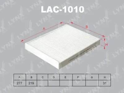 LAC-1010 LYNXAUTO Фильтр, воздух во внутренном пространстве