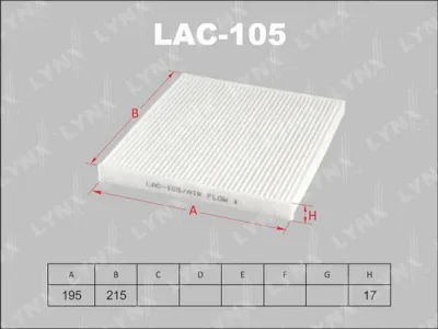 LAC-105 LYNXAUTO Фильтр, воздух во внутренном пространстве